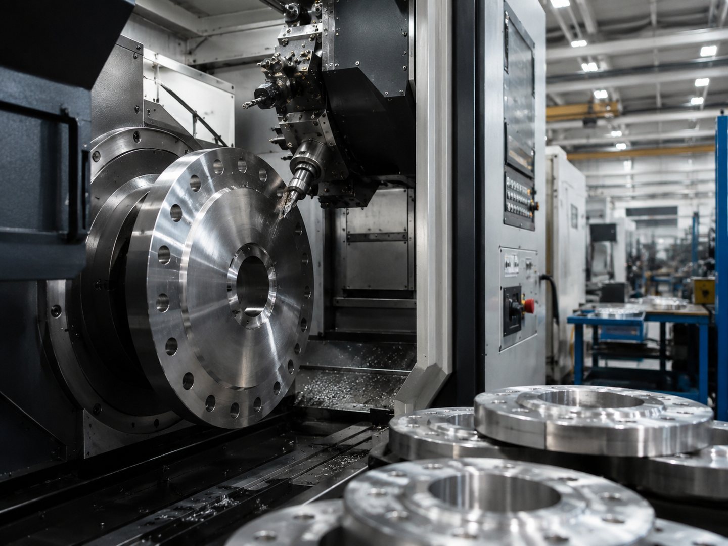 CNC machining of forged steel flanges