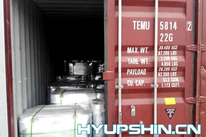 Hyupshin flange packages loaded into a container